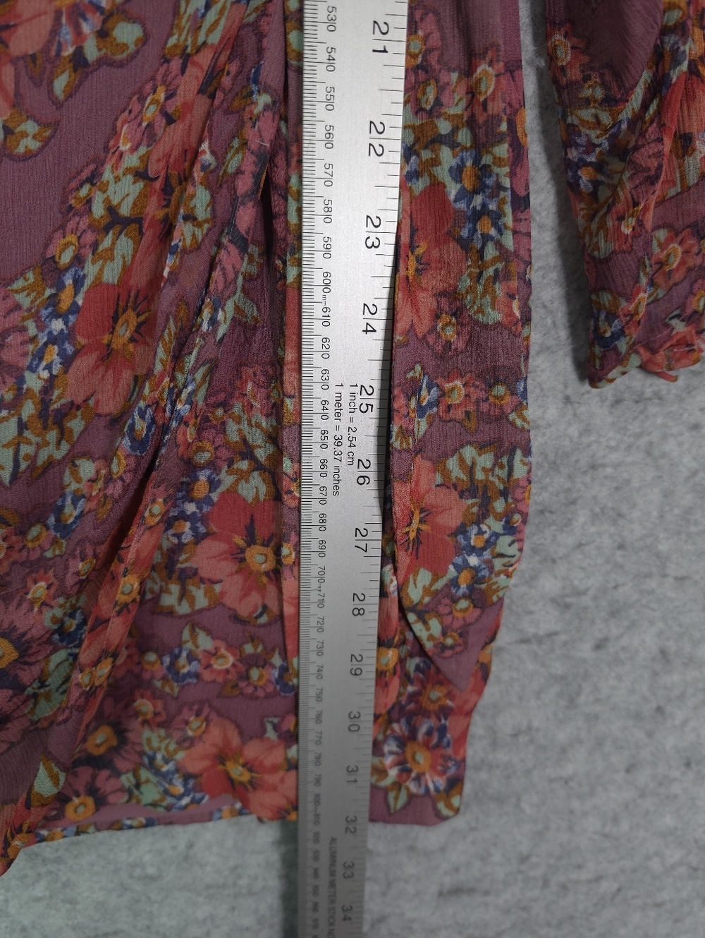 Sézane Noemia Floral Wrap Dress - Mauve with Coral Flower Print - Picture 11 of 11